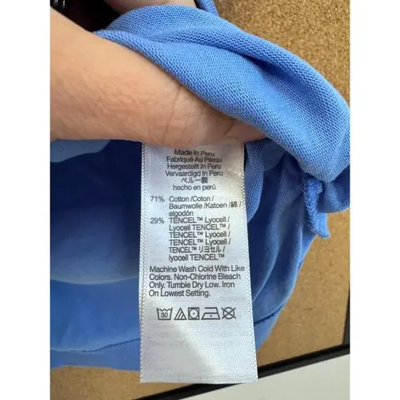 NWT Madewell Blue Sleeveless Gathered Side Top Womens Small NJ787 SU24 - Picture 4 of 6